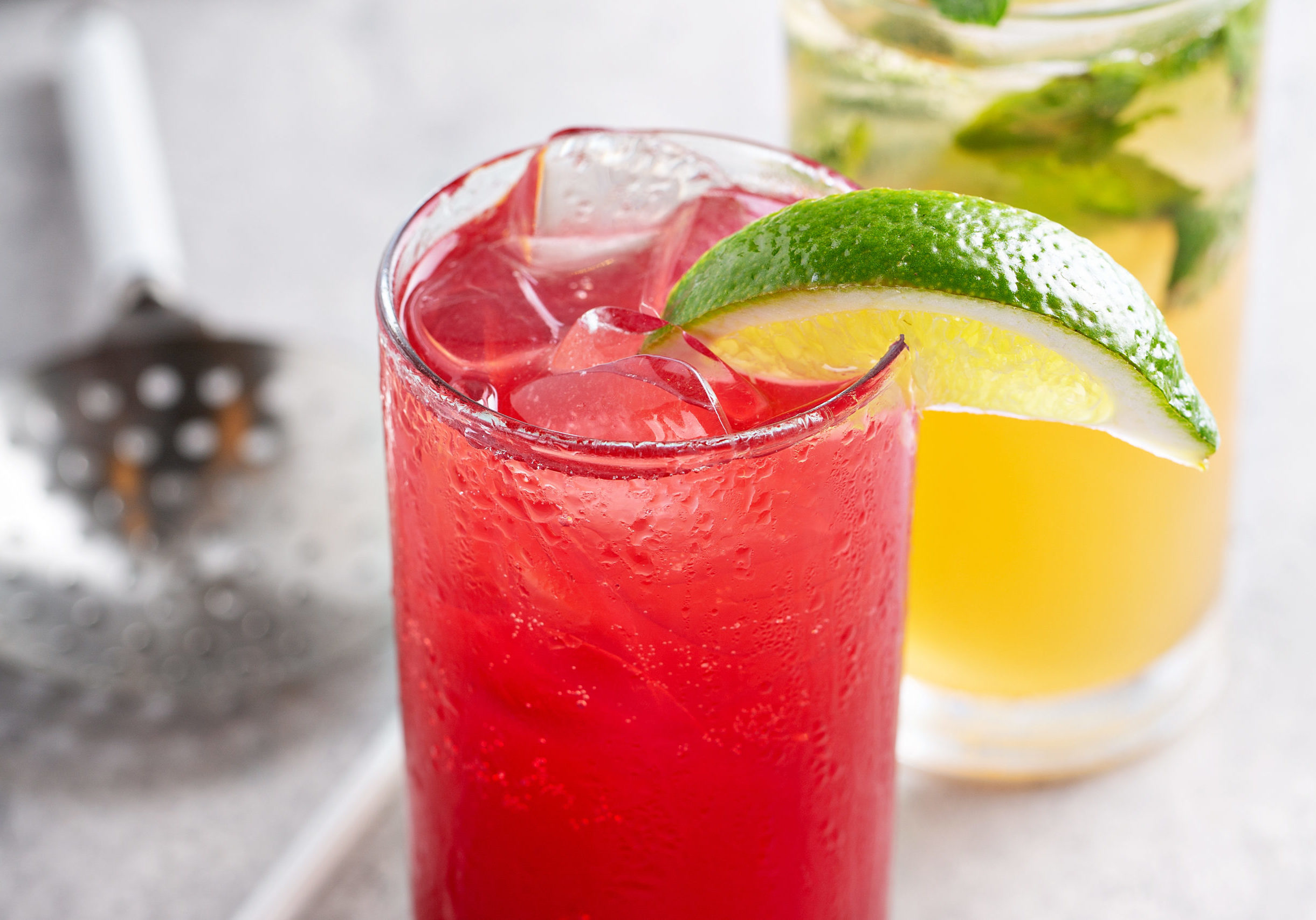 Mojito and Sea breeze cocktails or mocktails